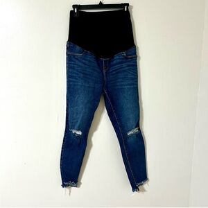 Isabel Maternity Full Panel Maternity Jeans Distressed Skinny Ankle Jeans